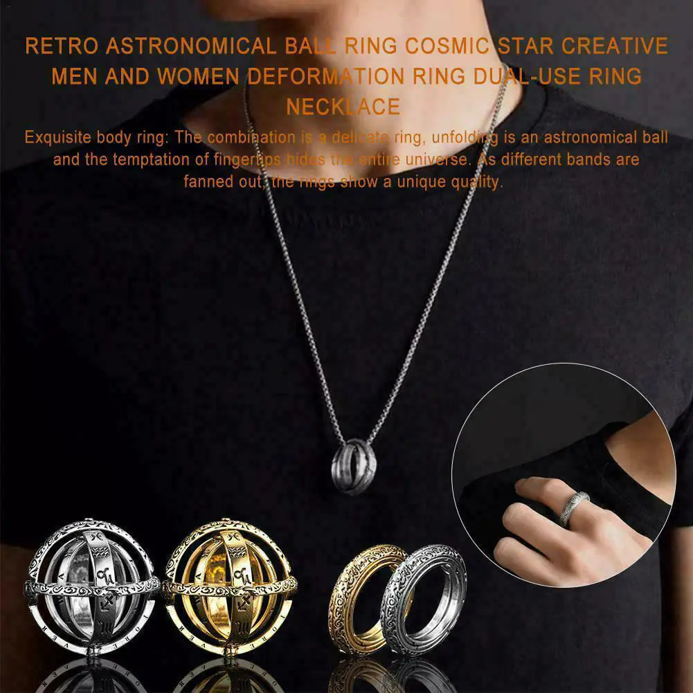 Astronomical Ball Rings Necklace