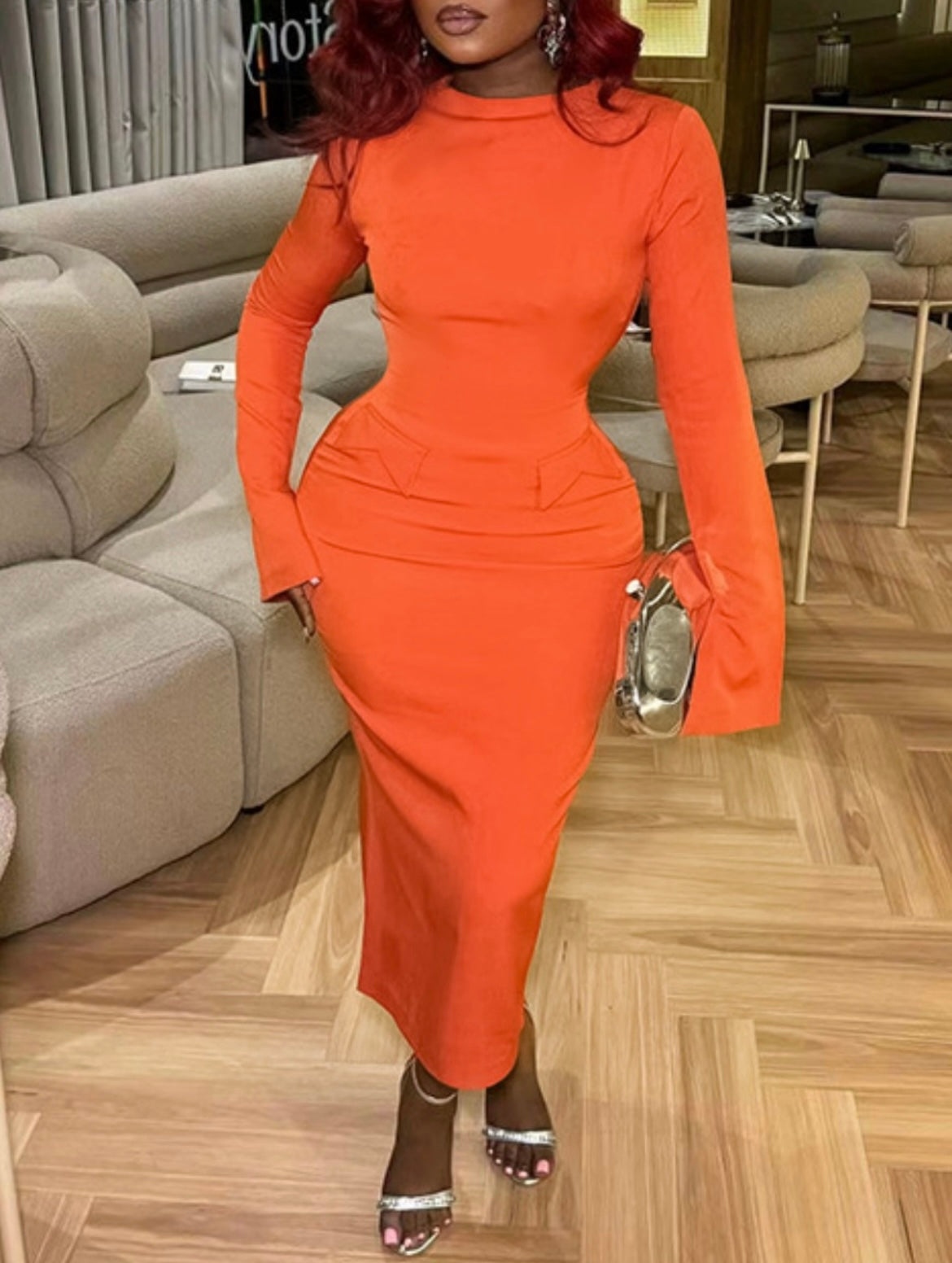 ORANGE MAXI DRESS