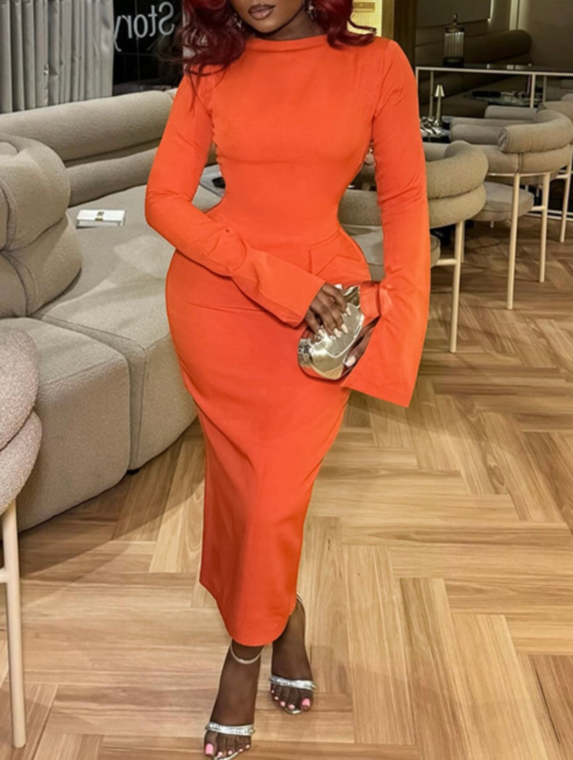 ORANGE MAXI DRESS