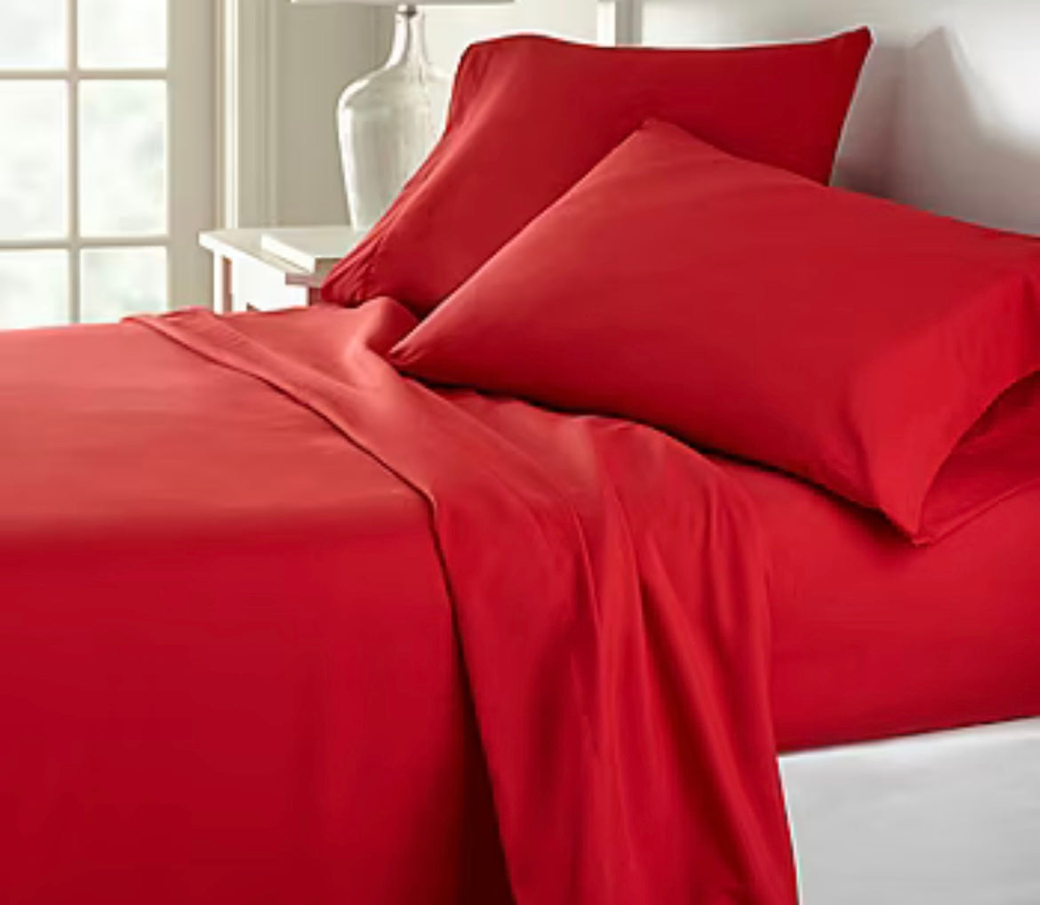 RED HOT SOFT TOUCH MICROFIBER SHEET SET (KING)