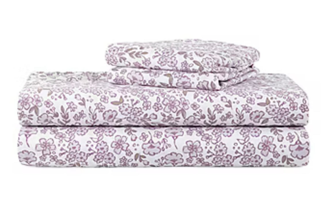 FLOWER SOFT TOUCH MICROFIBER SHEET SET (QUEEN)