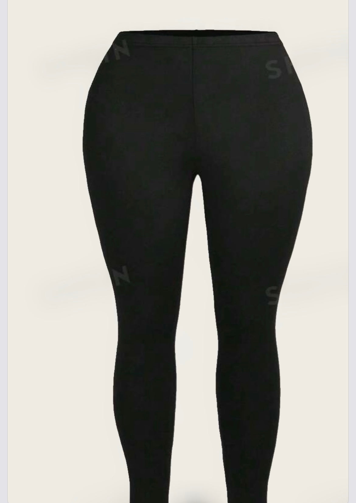 BLACK KNITTED PLUS SIZE LEGGINGS