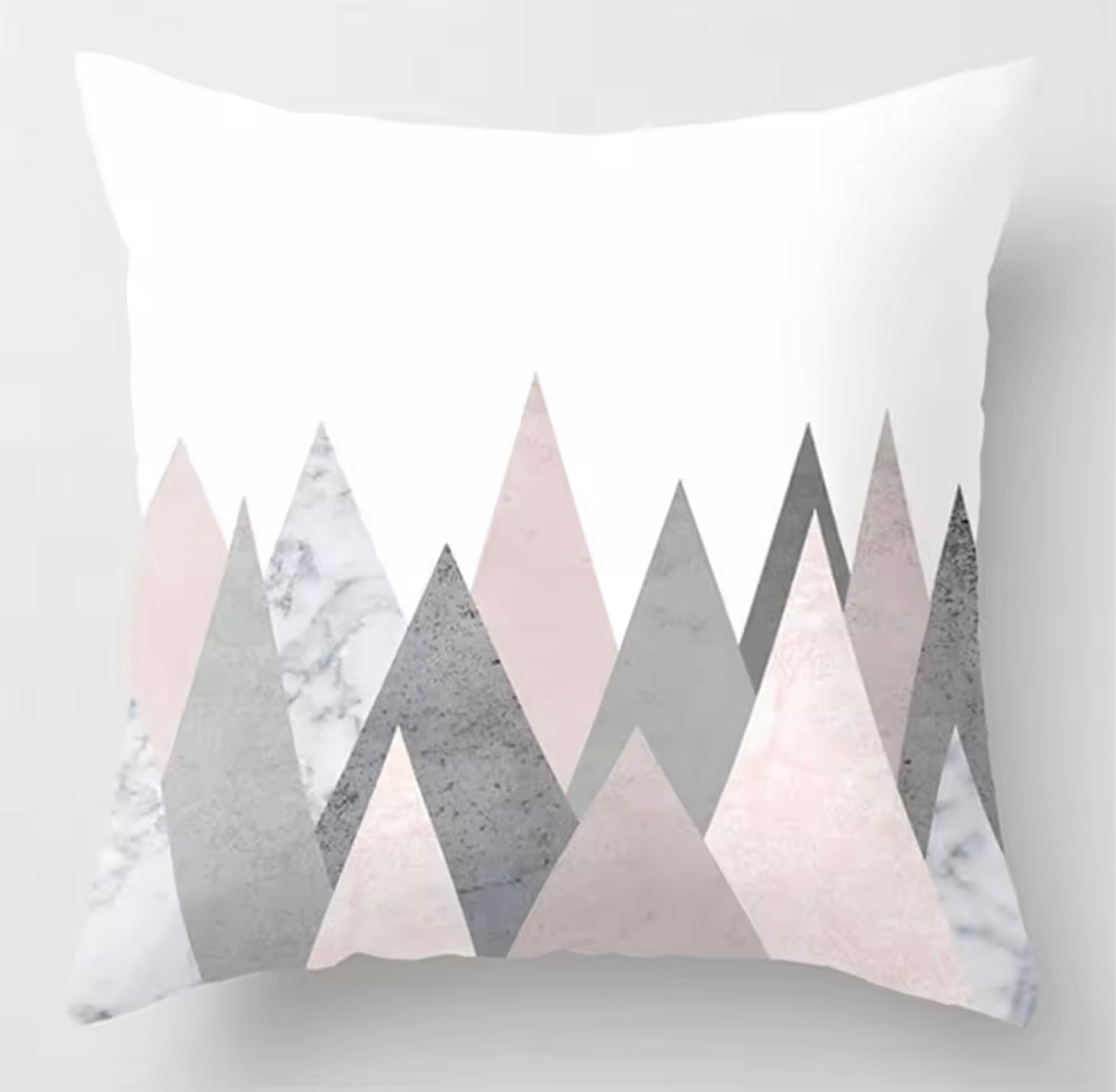 PINK & GREY GEOMETRIC THROW PILLOW CASE (ONLY) SET OF 2