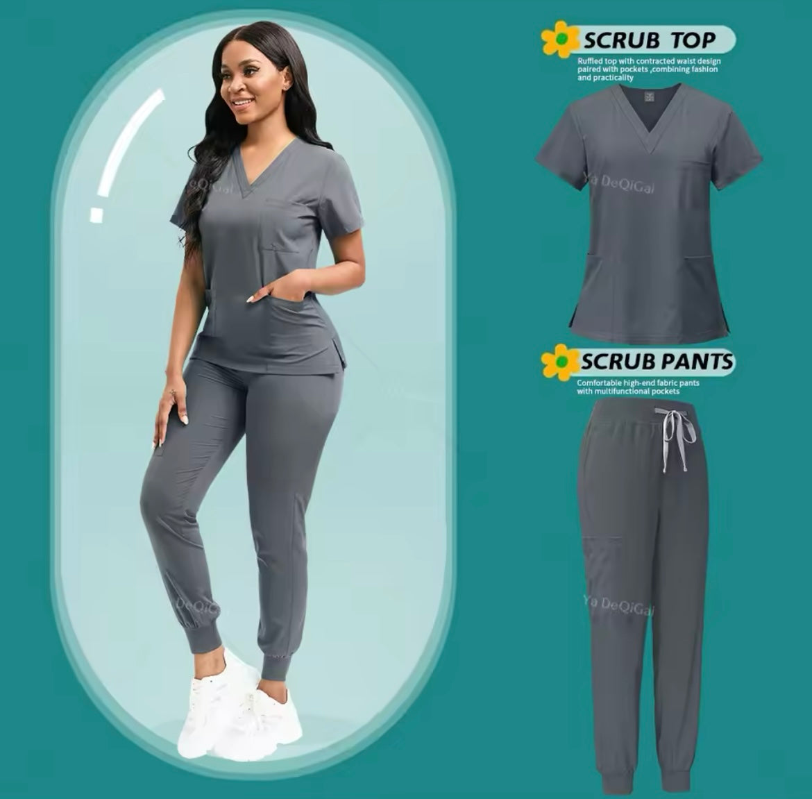 NURSING SCRUB SET (GREY)