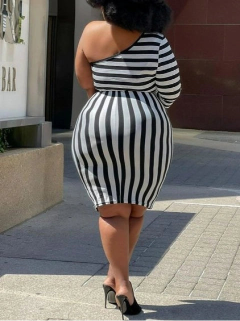 WOMEN PLUS SIZE OFF SHOULDER DRESS