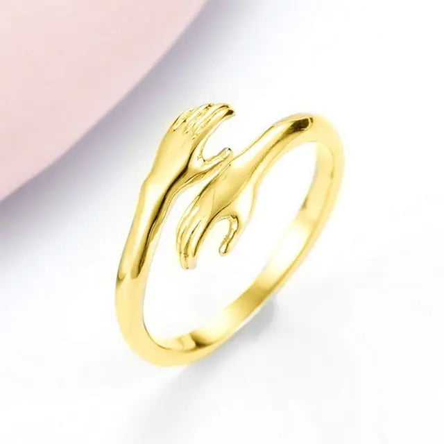 Personality Retro Silver Plated Love Hug Rings For Women