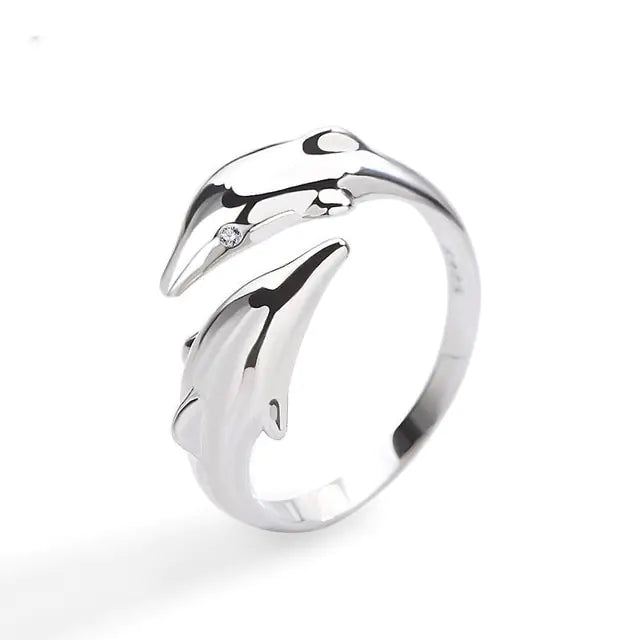 Personality Retro Silver Plated Love Hug Rings For Women